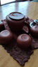 宜興紫砂壺名家手工大紅袍仿古壺家用功夫茶泡茶壺大容量茶具套裝 大紅袍福耳仿古 405ml 同料六杯公道杯鴻運大禮盒 曬單實(shí)拍圖