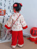 班喜迪女童漢服套裝秋冬裝寶寶周歲禮服兒童新中式國風(fēng)唐裝冬季拜年衣服 紅色 90 曬單實(shí)拍圖
