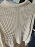 ELAND衣戀毛衣女復古翻領(lǐng)合身顯瘦長(cháng)袖針織衫2025秋季新款 象牙白/白色(39)Ivory M /165 曬單實(shí)拍圖