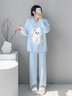 另塵卡通小狗加厚加絨半邊絨睡衣女冬季2025新款珊瑚絨家居服冬天套裝 M003LA 藍色小狗 M 曬單實(shí)拍圖