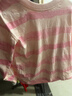 唐獅女童純棉長(cháng)袖T恤春夏條紋上衣閃鉆亮片中大童打底小衫粉色印花110 曬單實(shí)拍圖