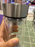 颯望【德國】鋼化玻璃杯大容量隔熱防摔打不碎高硼硅雙層玻璃男士車(chē)載 加厚款鋼本色350ml 【防摔耐打 隔熱保溫 茶水分離 不吐茶葉】 曬單實(shí)拍圖