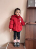 班喜迪女童棉服冬裝2025新款兒童加絨夾棉新年外套寶寶拜年服棉襖衣冬季 紅色 90 cm 曬單實(shí)拍圖