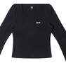 Lee修身版圓領(lǐng)刺繡Logo設計黑色女羅紋長(cháng)袖T恤休閑潮LWT010876207 黑色 M 曬單實(shí)拍圖