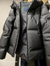 杰克·瓊斯（JACK&JONES）男裝秋冬季連帽P(pán)U羽絨服男士短款防風(fēng)鴨絨服外套仿皮易打理 E43黑色 第一批 S （170） 曬單實(shí)拍圖
