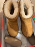 意爾康女靴雪地靴女士棉鞋厚底冬季加絨保暖東北抗寒短靴媽媽靴子 土黃色 加絨 37 曬單實(shí)拍圖