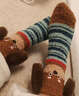 津炳勝毛絨襪子冬季女加厚珊瑚絨中筒襪可愛(ài)小狗睡眠襪保暖居家地板襪 綠條紋臘腸狗【厚珊瑚絨】 均碼 一雙【軟糯大耳丨高彈不勒丨軟乎厚實(shí)】 曬單實(shí)拍圖