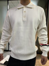 Navigare意大利小帆船POLO領(lǐng)羊毛衫男士2025秋冬季新款針織衫內搭休閑毛衣 科技白 M 曬單實(shí)拍圖
