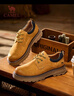 駱駝（CAMEL）低幫工裝鞋秋季英倫皮革休閑男士馬丁鞋 G15A076064 駝色 39 曬單實(shí)拍圖