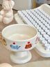 ins風(fēng)可愛(ài)小布丁卡通陶瓷高腳杯冰淇淋甜品碗家用早餐燕麥酸奶沙 小布丁高腳碗 曬單實(shí)拍圖