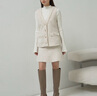 SNIDEL秋冬時(shí)髦百搭小香風(fēng)粗花呢針織馬甲外套SWFV244087 象牙白 均碼 （F） 曬單實(shí)拍圖