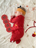 迪士尼（Disney）嬰兒衣服新生兒連體衣過(guò)年服滿(mǎn)月寶寶拜年百天周歲喜慶紅色春秋季 曬單實(shí)拍圖