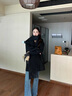 UR2025冬季新款女裝氣質(zhì)格雷系圍巾式大衣呢料外套UWH150055 黑色 S 曬單實(shí)拍圖