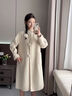 紫涵（ZIHAN）紫涵長(cháng)款寬松羊毛呢大衣女2024冬季新款純色簡(jiǎn)約大口袋外套 凝脂白 M 曬單實(shí)拍圖
