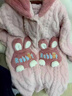邦帛世睡袍女珊瑚絨秋冬加厚絨保暖連帽長(cháng)款睡衣家居服套裝圣誕新年禮物 睡袍【休閑兔】 外袍+褲子 均碼 適合(80-140斤) 曬單實(shí)拍圖
