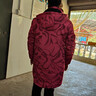 暢印冬季加絨加厚罩衣大人女廚房防水防污圍裙七夕長(cháng)袖工作服護衣大褂 紅色花加絨女士-帽子可拆卸 XL 85-120斤 曬單實(shí)拍圖