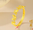 萃華足金999愛(ài)心黃金戒指琺瑯金戒金指環(huán)三金送女友老婆情人節禮物 鑲鉆蝴蝶戒指金重約3.2g 曬單實(shí)拍圖