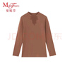 曼妮芬[舒暖蕾絲]山茶花柔軟單面絨女士打底衫半高領(lǐng)長(cháng)袖上衣秋衣女內穿 陶土棕 XL (170) 適合121-140斤 曬單實(shí)拍圖