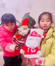 花羽夢(mèng)（HUAYUMENG）新款圣誕襪大號禮物袋幼兒園糖果袋圣誕老人禮品袋新年春節裝飾品 男孩女孩款（一對2只） 曬單實(shí)拍圖
