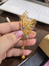 俏江南蝴蝶流蘇銀胸針?lè )沁z花絲鎏金鏤空多層琺瑯彩輕奢新中式繡球銀胸花 靈蝶.花絲銀鎏金胸針/吊墜 曬單實(shí)拍圖