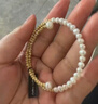 Amber Lollipop安鉑洛利珍珠手鐲女士手鏈手串手飾新年情人節生日禮物送女友老婆 金色手鐲(珍珠+鍍14k金) 曬單實(shí)拍圖