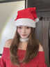 KINGXIAOJING圣誕節裝飾品可愛(ài)裝扮圣誕帽子cos頭飾拍照道具氛圍創(chuàng  )意主題 多巴胺櫻桃(草莓紅) 曬單實(shí)拍圖