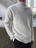 啄木鳥(niǎo)高領(lǐng)毛衣男士裝秋冬季寬松加絨加厚款針織衫衫線(xiàn)打底衫保暖衣服 米白色 XL 建議120-135斤 曬單實(shí)拍圖