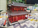 榫卯結構積木建筑 純實(shí)木煙雨樓手工古建筑模型拼裝積木 紅色 曬單實(shí)拍圖