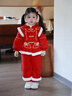 班喜迪女童漢服套裝秋冬裝兒童新中式寶寶周歲禮服國風(fēng)唐裝冬季拜年衣服 紅色 90 曬單實(shí)拍圖