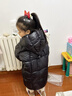 高梵黑金兒童鵝絨服5.0長(cháng)款加厚男女小童精靈帽寶寶羽絨服外套官方暖 YT黑色 130 （少量現貨 飛天鵝絨149g） 曬單實(shí)拍圖