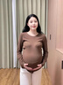芬也（FENYE）芬也孕婦打底衫秋冬款加厚德絨保暖上衣孕期半高領(lǐng)內搭長(cháng)袖孕婦裝 咖啡 XL 曬單實(shí)拍圖