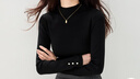 歐莎黑色半高領(lǐng)打底針織衫女2025年冬季新款質(zhì)感內搭毛衣上衣 黑色 L 曬單實(shí)拍圖