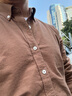 馬登工裝美式休閑磨毛牛津紡襯衫長(cháng)袖外套純棉牛津布薄款襯衣男春秋 淺棕色 【襯衣男商務(wù)高級感/男士正裝襯衫/免燙抗皺】 S 曬單實(shí)拍圖