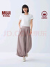 無(wú)印良品（MUJI） IDEE 女式平紋燈籠褲褲子女款夏季款女裝純棉寬松 長(cháng)褲GA54CC5S 煙熏粉色 L （165/72A） 曬單實(shí)拍圖