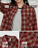 森馬（Semir）長(cháng)袖襯衫女春季中長(cháng)款oversize翻領(lǐng)落肩格紋女生襯衣101125105007 曬單實(shí)拍圖