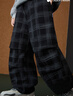 ASK JUNIOR男童褲子2025冬裝加厚保暖復合絨格子褲運動(dòng)褲兒童青少年黑色120 曬單實(shí)拍圖