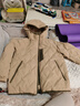 鴨鴨（YAYA）黃曉明同款輕薄羽絨服男女2025秋冬新品短款爆款連帽防寒鴨絨外套 卡其色 M 170/88A 曬單實(shí)拍圖