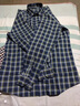羅蒙（ROMON）100純棉男士小格子長(cháng)袖襯衫春秋中青年休閑磨毛全棉襯衣男裝 18-632綠小格子 41/XL【135-150斤】 曬單實(shí)拍圖