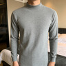 鵝牌 春季100%新疆棉半高領(lǐng)薄款內衣基礎打底內衣男女情侶套裝 淺麻灰 3XL 限男 曬單實(shí)拍圖