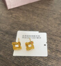 六福珠寶光影金足金炫動(dòng)時(shí)空手工繞金線(xiàn)炫彩工藝黃金耳釘計價(jià)GJG0180DS 2.10克(含工費347元) 配硅膠耳堵 曬單實(shí)拍圖