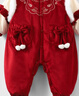 優(yōu)奇嬰兒衣服女寶寶秋冬加厚連體衣嬰幼兒百天周歲紅色喜慶過(guò)年拜年服 曬單實(shí)拍圖