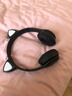 爆款頭戴式耳機可愛(ài)貓耳朵藍牙耳機發(fā)光折疊插卡無(wú)線(xiàn)耳麥高顏值頭戴式耳朵發(fā)光藍牙耳機P47M 黑色【游戲無(wú)感延遲+多功能按鍵】 曬單實(shí)拍圖