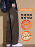 GPEJ高端寬松休閑褲男秋冬季加厚保暖長(cháng)褲子男生美式潮牌百搭直筒男褲 K3009灰色加絨 2XL 曬單實(shí)拍圖