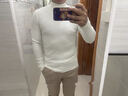 秋冬加絨男士半高領(lǐng)韓版修身長(cháng)袖T恤德絨打底衫條紋套頭中領(lǐng)體恤 Q82白色 加絨 【清倉撿漏】 2XL 160-180斤 【重磅升級版】 曬單實(shí)拍圖