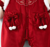 優(yōu)奇嬰兒衣服女寶寶秋冬加厚連體衣嬰幼兒百天周歲紅色喜慶過(guò)年拜年服 曬單實(shí)拍圖