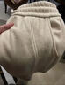 雪茜曼加絨加厚休閑闊腿褲女冬季羊羔絨東北棉褲高腰特厚直筒香蕉褲子 曬單實(shí)拍圖