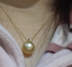 珍珠皇后18K金鉆石鑲嵌正圓南洋金珍珠吊墜海水珍珠項鏈女 曬單實(shí)拍圖