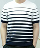 Navigare意大利小帆船男士涼感短袖T恤夏季休閑針織圓領(lǐng)體恤衫條紋上衣男 亮白條紋 XL 曬單實(shí)拍圖