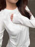 俏蘭緹（CIOLATI）白色蕾絲花邊德絨內搭長(cháng)袖T恤秋冬新款修身顯瘦時(shí)尚洋氣百搭上衣 白色【德絨蕾絲邊】 S 【建議90斤內】 曬單實(shí)拍圖