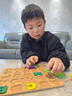 苗娃兒寶寶早教認知手抓板拼圖嬰幼兒童數字拼音字母配對積木玩具嵌板 數字運算+大寫(xiě)字母【送收納袋】 曬單實(shí)拍圖